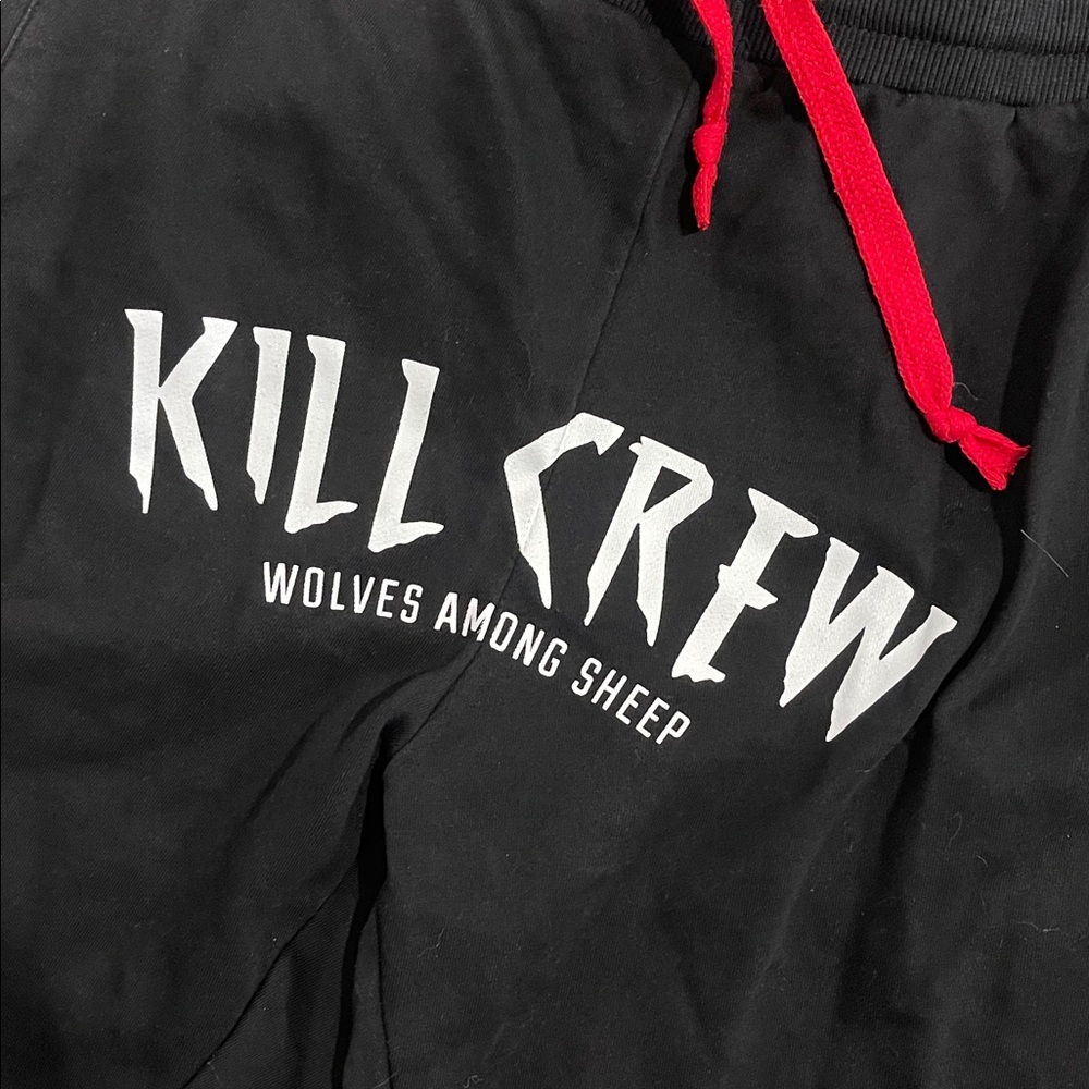 Kill Crew Black Joggers with Red Accent - Picture 2 of 3